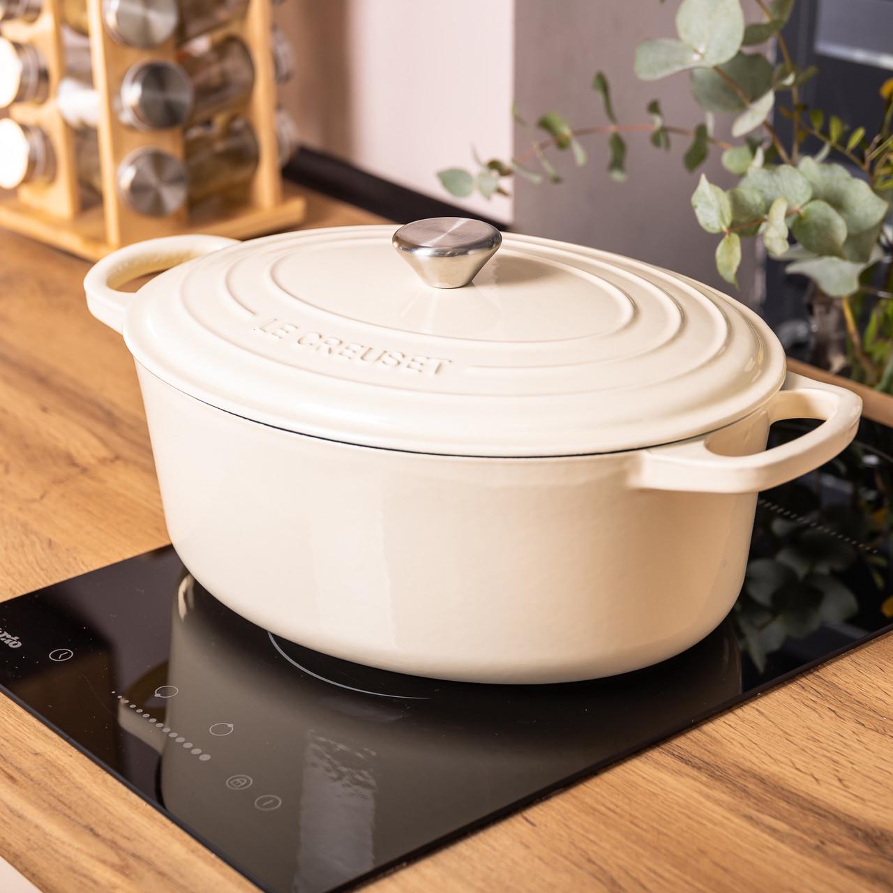 Утятница чугунная/эмалированная с крышкой 6 л 26 см Бежевый (HP-1-10BE)