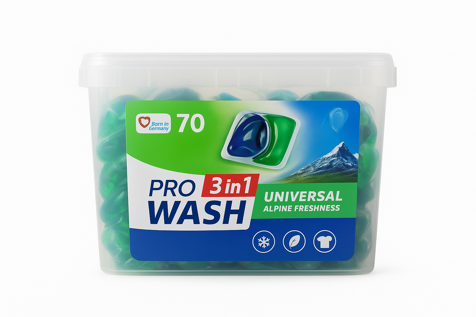 Капсули для прання Pro Wash 3в1 Universal Alpine Freshness 70 шт. (2641395241)