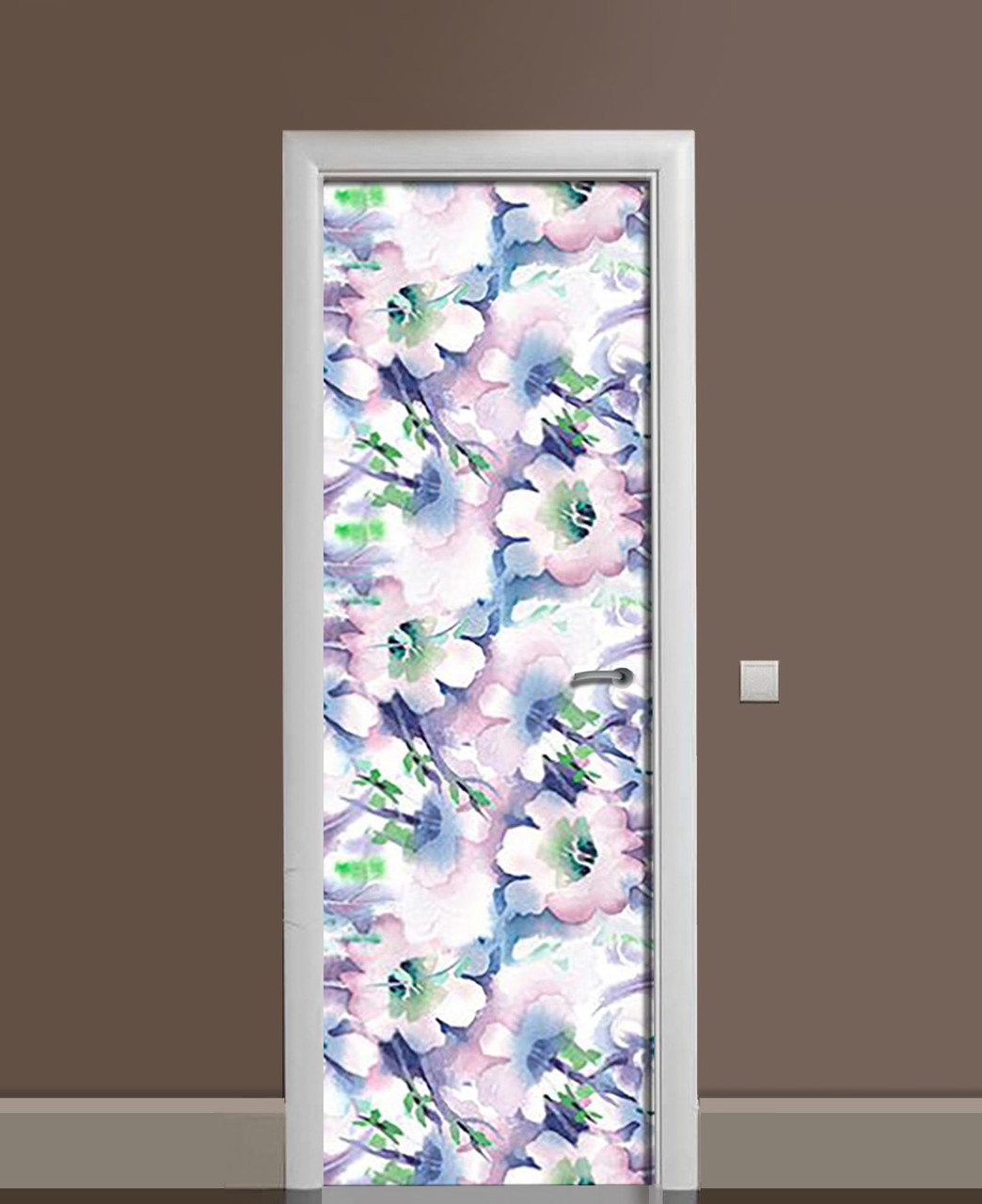 Наліпка 3D на двері Zatarga Акварельний дзвіночок вінілова 650х2000 мм (1323456789)