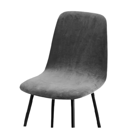 Чехол на стул скандинавский бархатный велюр Темно-серый (2357696003)