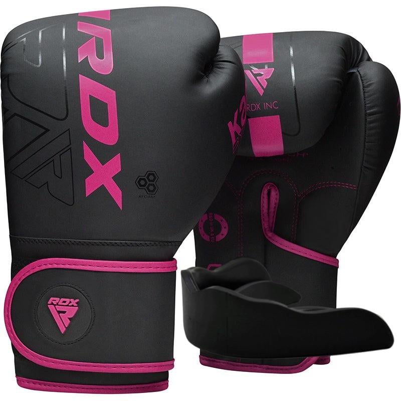Боксерські рукавиці RDX F6 8OZ капа в комплекті Matte Pink/Black