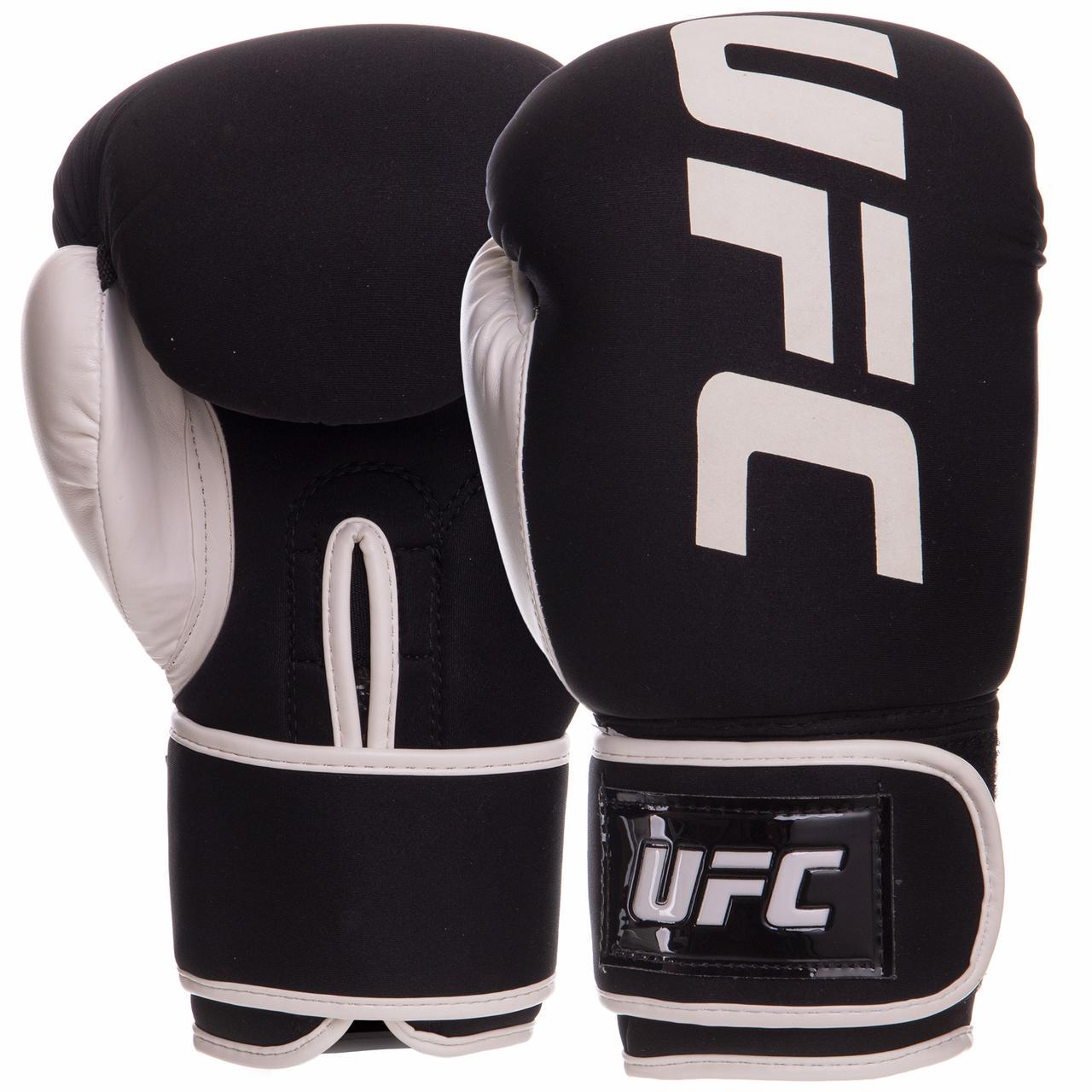 Боксерские перчатки UFC PRO Washable искусственная кожа 10 oz Белый (UHK-75024)