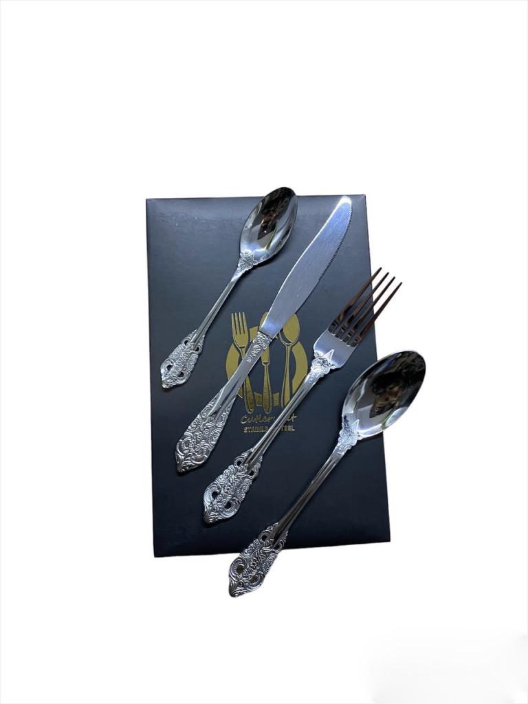 Набір столових приборів Vintage на 1 персону Сріблястий - фото 2 Набір столових приборів Vintage на 1 персону Сріблястий - фото 2