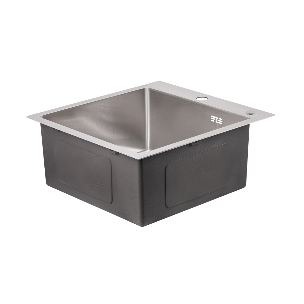 Мийка для кухні інтегрована Lidz Handmade H5050 LDH5050BRU35375 3,0/1,0 мм Brushed Steel (18067285) - фото 3