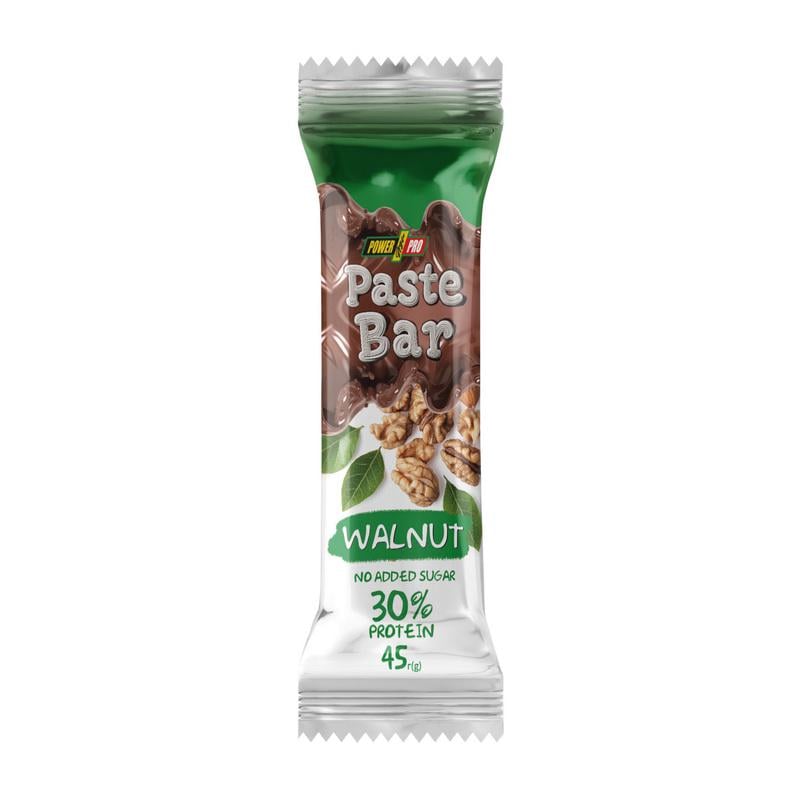 Протеиновый батончик 13 г білка без сахара Power Pro Paste Bar 45 г Грецкий орех