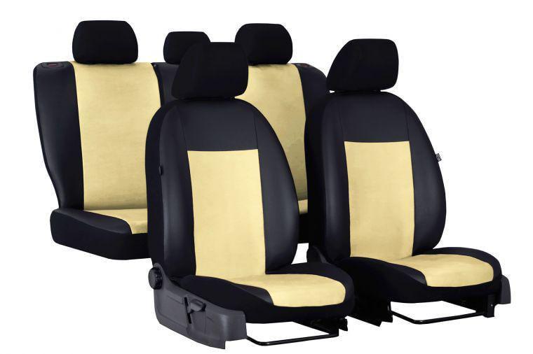 Авточехлы на сиденья Pok-ter Premium Unico для Renault SANDERO STEPWAY 2007-2012 с бежевой вставкой алькантара (RE12834)