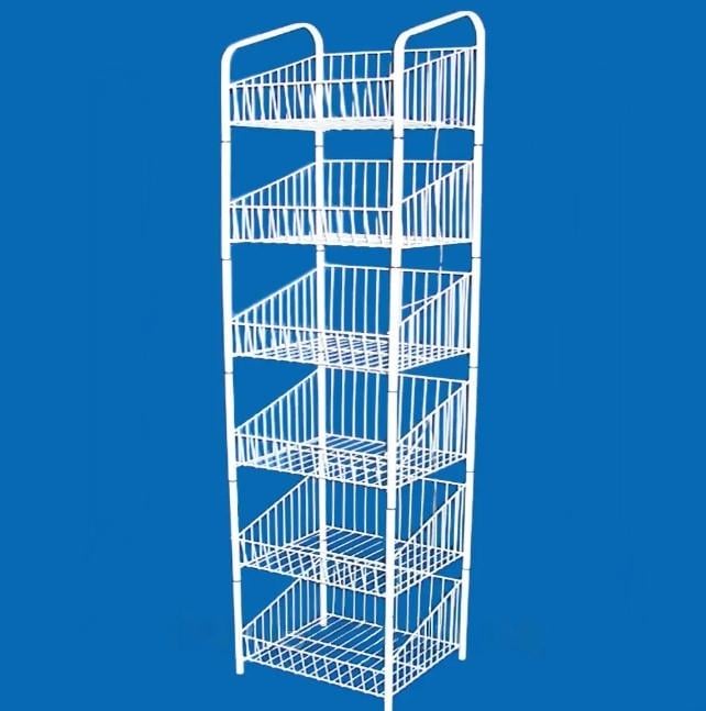 Стеллаж торговый и бытовой сетчатый универсальный на 6 корзин 60 мм (AN006557) Стеллаж торговый и бытовой сетчатый универсальный на 6 корзин 60 мм (AN006557)