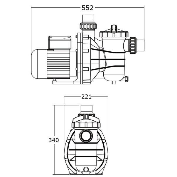 Насос для бассейна Emaux SS075 13 м3/час 0,75 кВт 230 В - фото 4