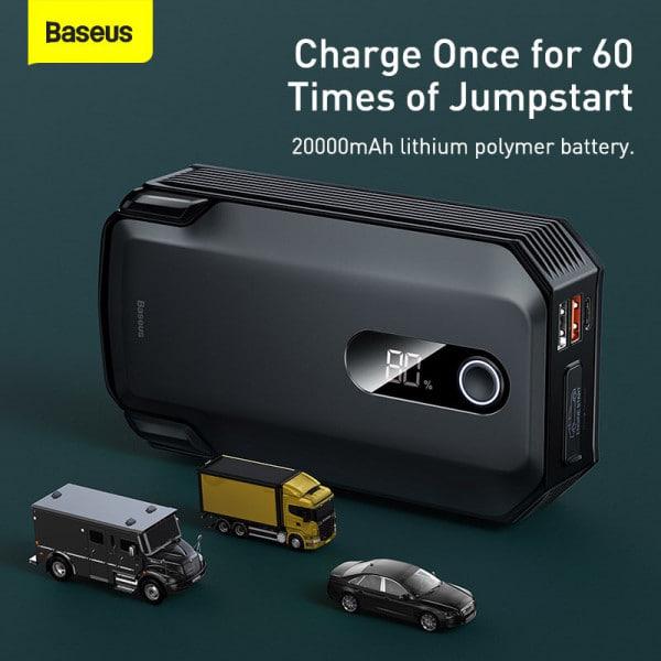 Пуско-зарядний пристрій BASEUS MAX Car Jamp Starter Super Energy 3в1 12V 20000 mAh 2000A з функцією павербанку Чорний (CGNL020001) - фото 8