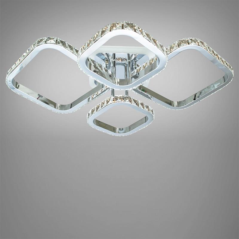 Стельова люстра LED з диммером та підсвічуванням DS-18008/2+2HR LED 3color dimmer 85W Хром