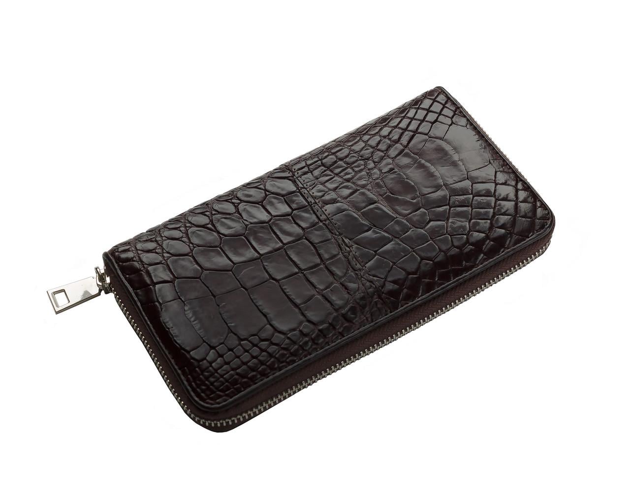 Кошелек Ekzotic Leather из натуральной кожи крокодила Коричневый (cw 82)