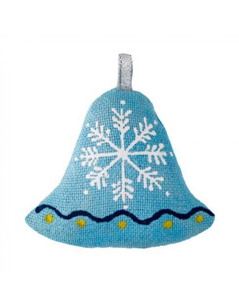 Украшение елочное Колокольчик текстильное Голубой