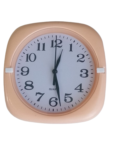 Часы настенные 183 17х17х3,5 см Персиковый (2596А)