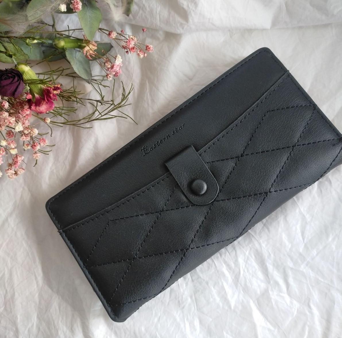 Кошелек женский стеганый Черный (A_10429) Кошелек женский стеганый Черный (A_10429)