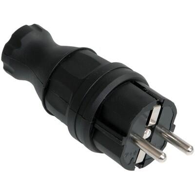 Вилка с заземлением УЕК ВБп3-1-0м резина 16A IP44 (PKR01-016-2-UA)