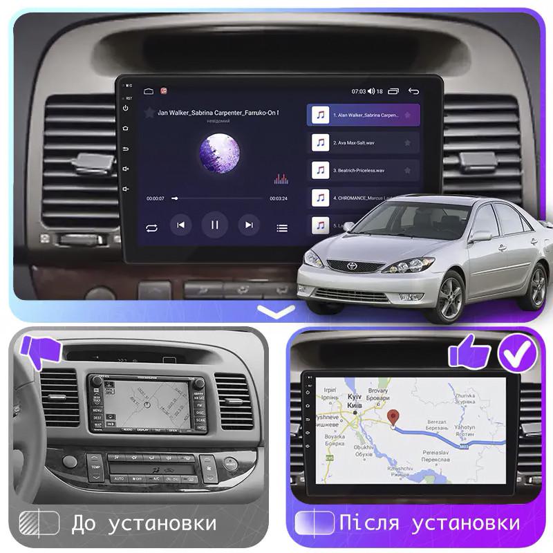 Магнітола штатна Lesko 9" для Toyota Camry V XV30 Restyling 2004-2006 6/128Gb 4G Wi-Fi GPS Top - фото 3