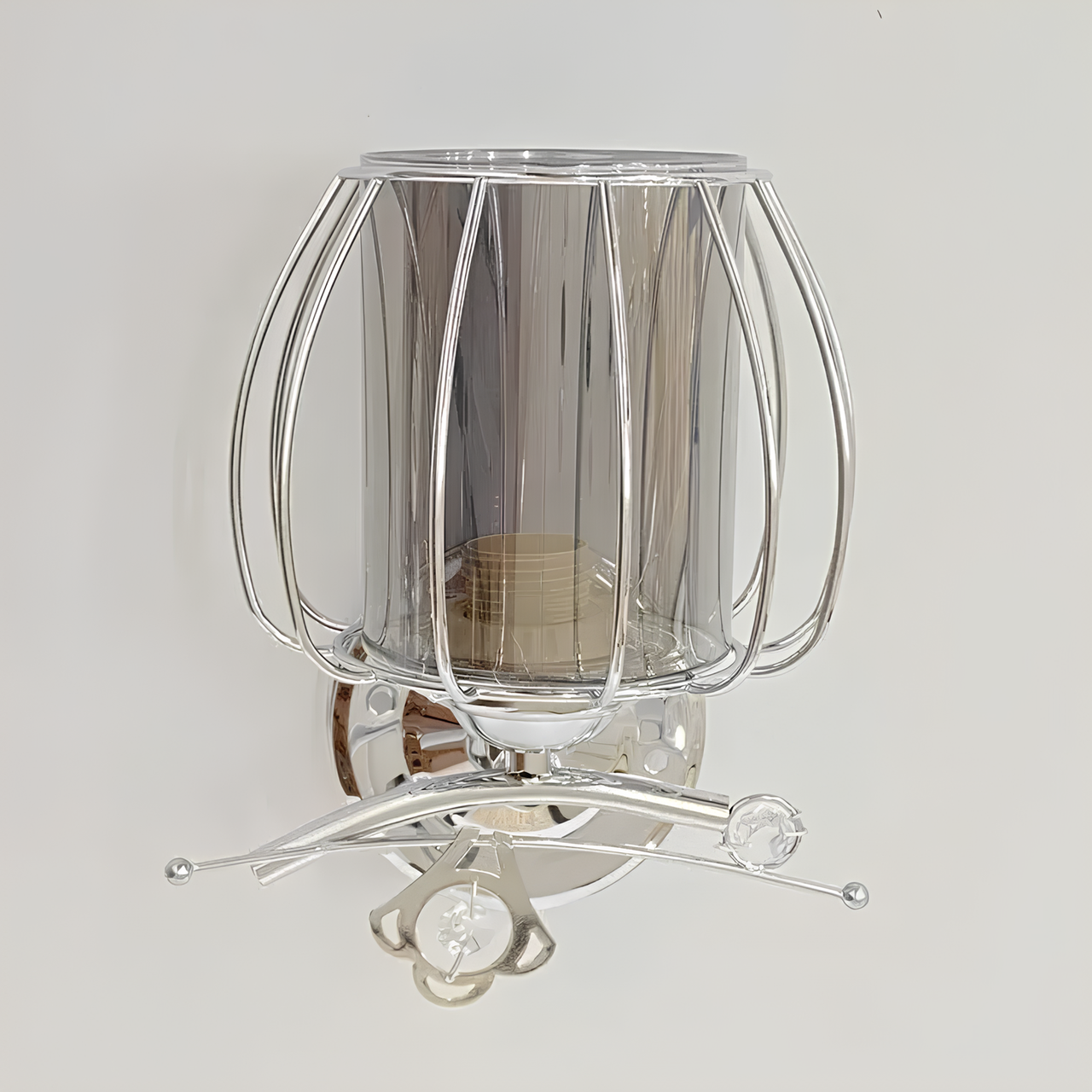 Бра Valeso с металлическим каркасом под лампу Е27 Хром (B-91187B/1)