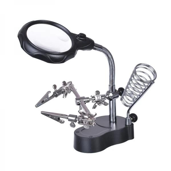 Держатель Третья рука ZD-126-2 3,5Х/12Х 65 мм/17 мм c Led (210054-10)