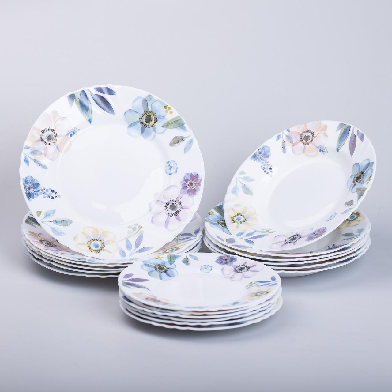 Сервіз столовий керамічний на 6 персон 18 предметів Білий (5385) - фото 16 Сервіз столовий керамічний на 6 персон 18 предметів Білий (5385) - фото 16