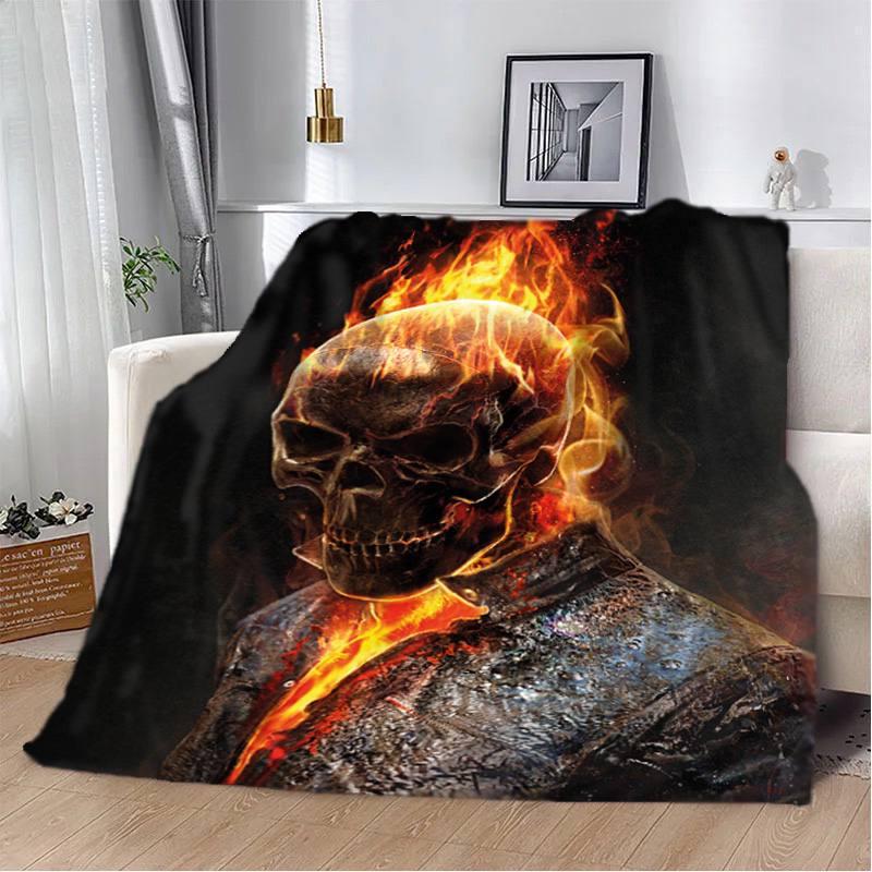 Плед 3D Пекельне полум'я 135х160 см Чорний (12223)