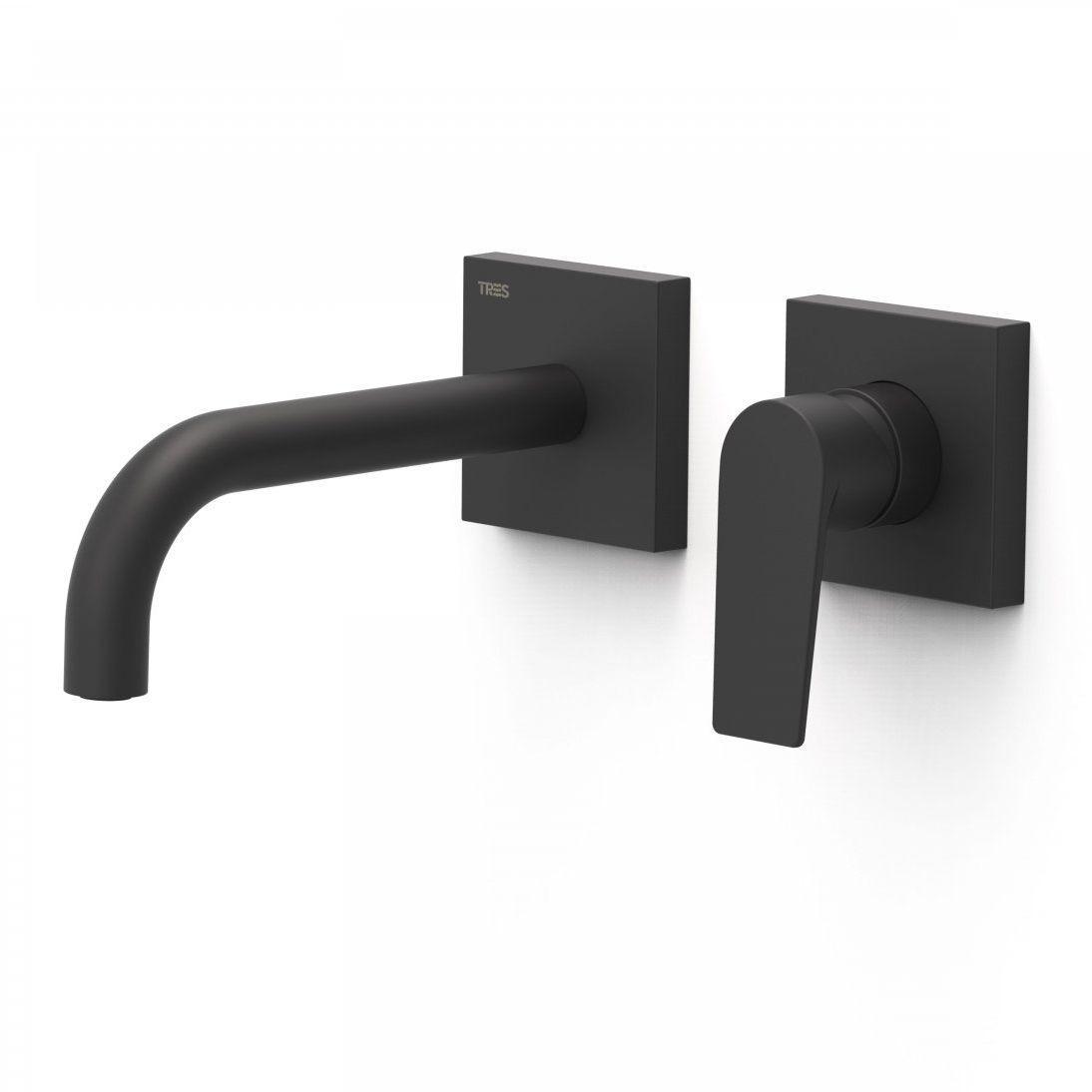 Смеситель для умывальника Tres Project COLORS 180 мм Черный матовый (21130001NM)