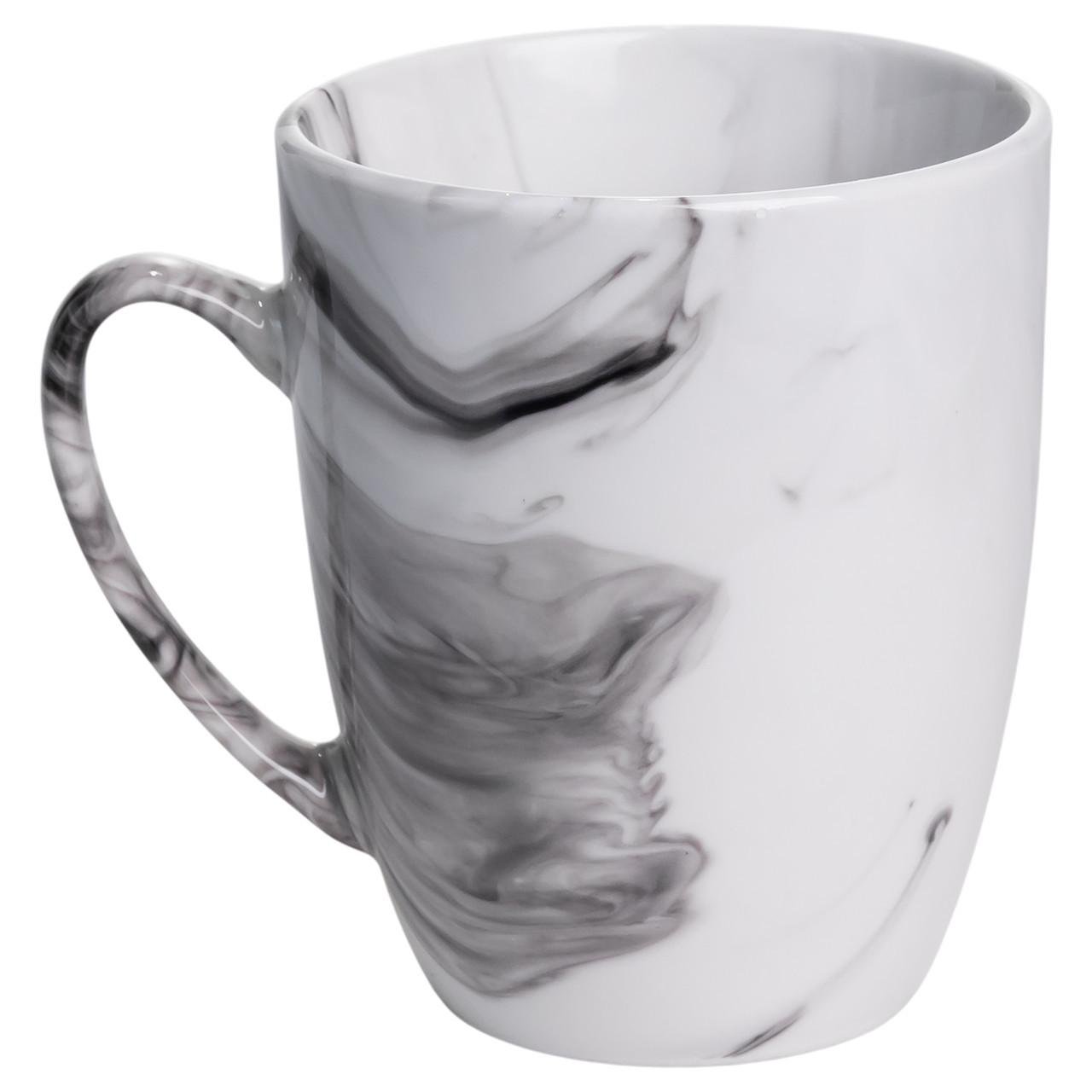 Столовый набор посуды тарелок и чашек Marmor 24 предметов на 6 персон фарфоровый (MD-24-2G) - фото 6