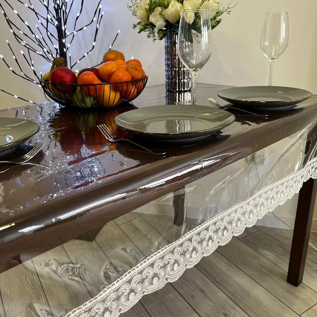 Скатертина з мереживом Рандеву силіконова прямокутна 160x260 см (1008M-p4) - фото 6 Скатертина з мереживом Рандеву силіконова прямокутна 160x260 см (1008M-p4) - фото 6