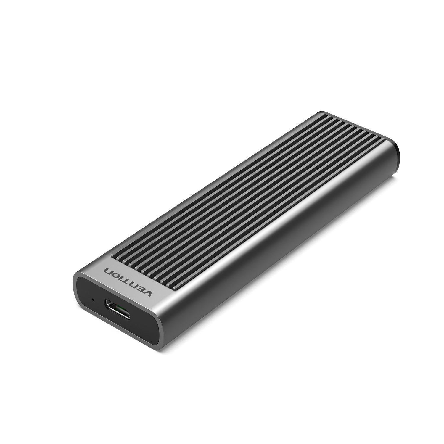 Корпус Vention для M.2 NVMe SSD PCI-e дисків 10 Гбіт/с з Кабелям USB 3.2 Gen 2 M Ключ для Розмірів 2230/2242/2260/2280 Сірий (KPKH0)