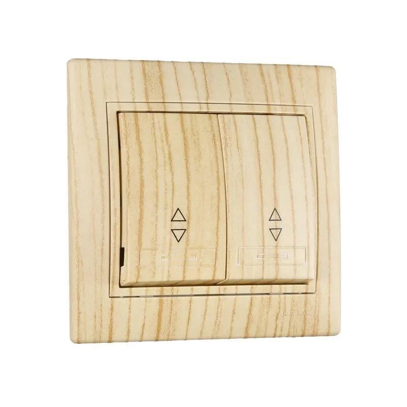 Выключатель двухклавишный Lezard Mira проходной Дуб отбеленный (701-5252-106)