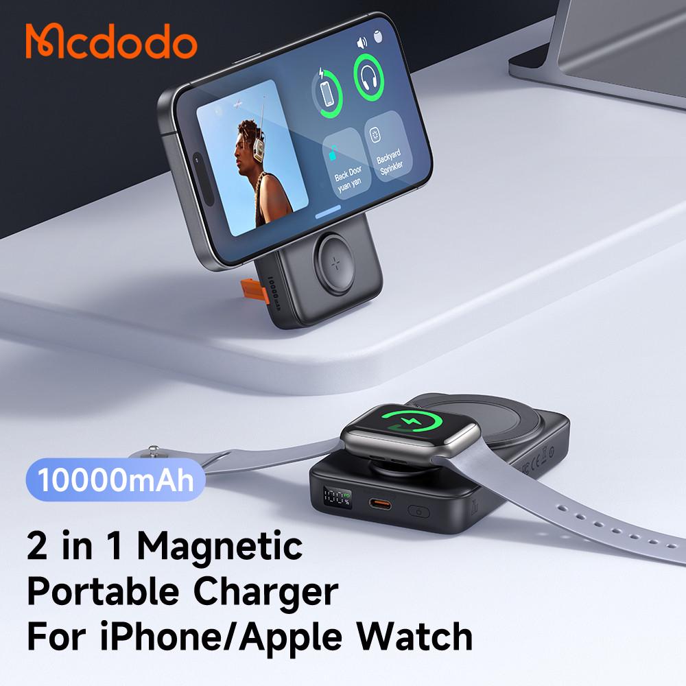 Повербанк бездротовий магнітний Mcdodo 2 в 1 MagSafe MC-1461 10000 mAh 20W Black - фото 6