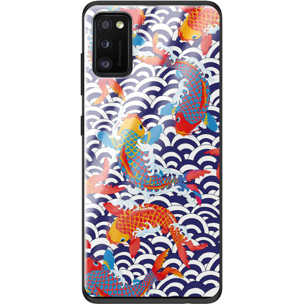 Чохол Boxface Samsung A415 Galaxy A41 Koi Fish Чорний силікон зі склом (39755-up2477-40092)