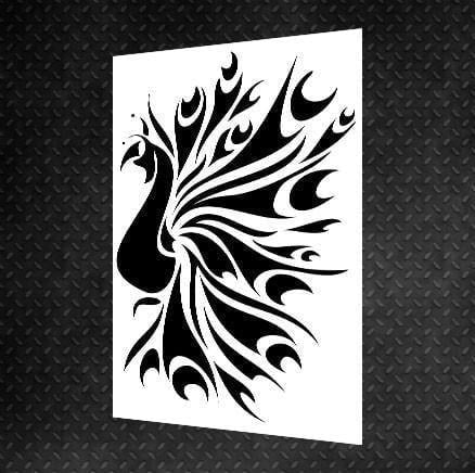 Трафарет DFA Животные многоразовый Павлин для штукатурки и краски (J00022)