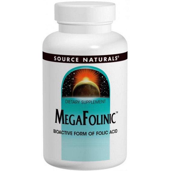 Фолієва кислота Source Naturals MegaFolinic Bioactive form of folic acid (В9) 800 mcg 60 Tabs