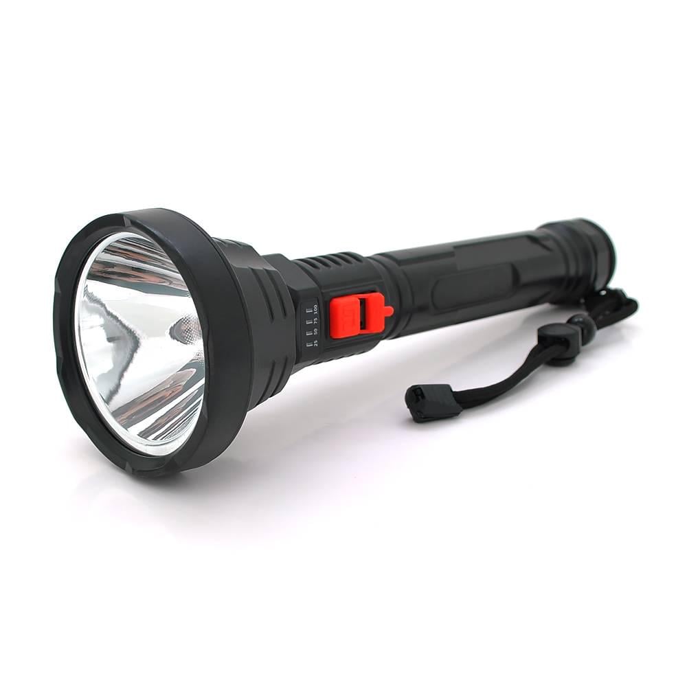 Ліхтар ручний Bailong BL-826 1LED OSL LED 3W 3 режими вбудований АКБ/2000mah IP44 кабель USB-micro 260х82х36 мм Black (30649)