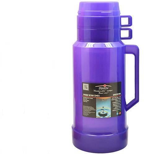 Термос пластиковий зі скляною колбою 1.8 л Фіолетовий (DB318T)