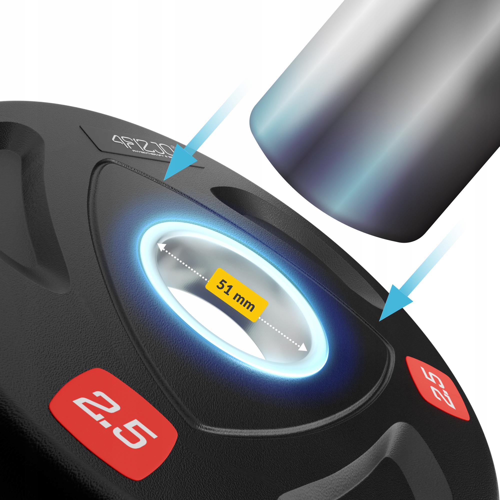 Диск олімпійський 4fizjo металевий/прогумований 2 шт. 2,5 кг 51 мм Black (P-5905973401265) - фото 8 Диск олімпійський 4fizjo металевий/прогумований 2 шт. 2,5 кг 51 мм Black (P-5905973401265) - фото 8