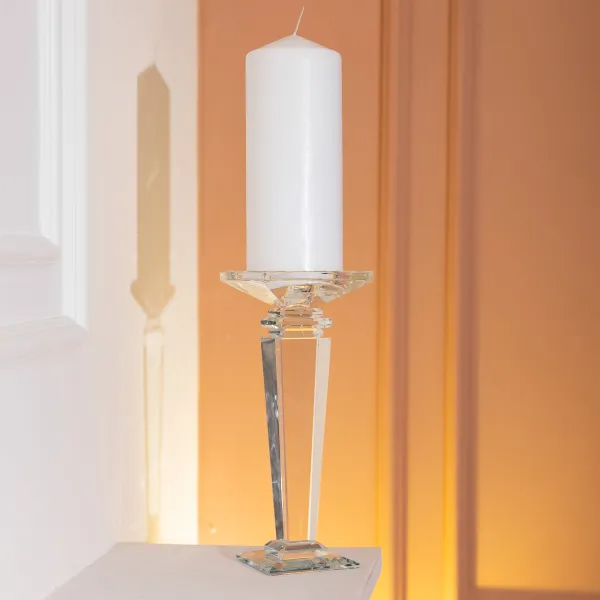 Свічник скляний Sylvie crystal із квадратною основою 24 см Прозорий - фото 5 Свічник скляний Sylvie crystal із квадратною основою 24 см Прозорий - фото 5