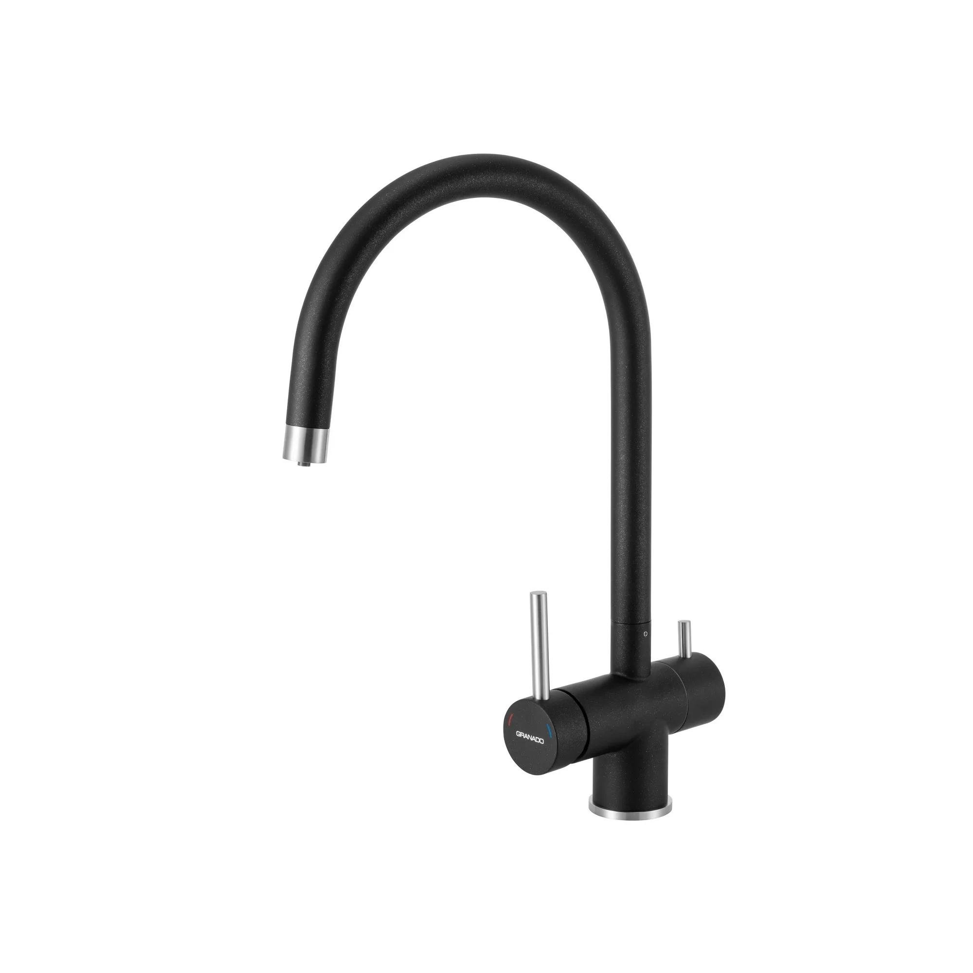 Смеситель для кухни GRANADO Caspe Black Shine однорычажный Черный (GRA-23221) Смеситель для кухни GRANADO Caspe Black Shine однорычажный Черный (GRA-23221)