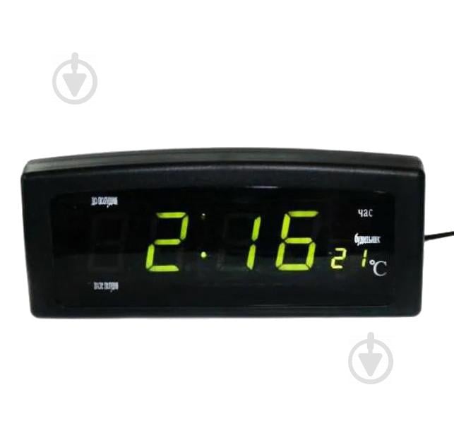 Электронные часы настольные Caixing CX-818 с зеленой подсветкой и термометром Черные