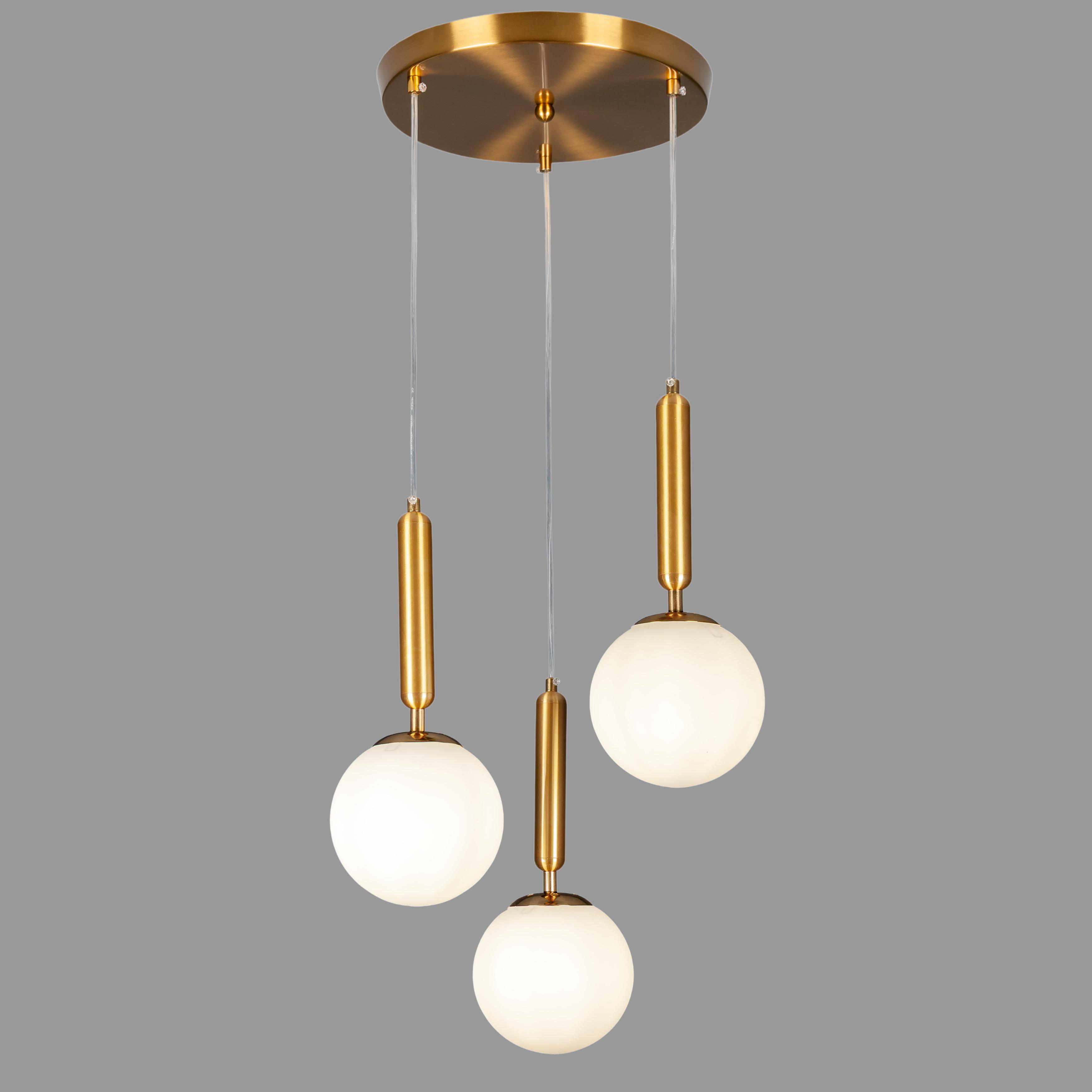 Люстра стеклянная на 3 лампы Бронзовый (99-2015F-3 BRZ+WH (300)) Люстра стеклянная на 3 лампы Бронзовый (99-2015F-3 BRZ+WH (300))