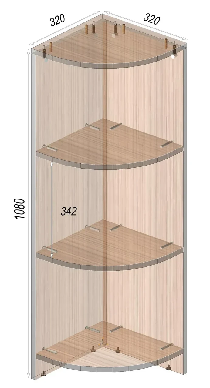 Тумба офісна кутова Kontinent ОКМ-1 32х32х108 см Дуб Шамоні Світлий (52921748) - фото 3 Тумба офісна кутова Kontinent ОКМ-1 32х32х108 см Дуб Шамоні Світлий (52921748) - фото 3
