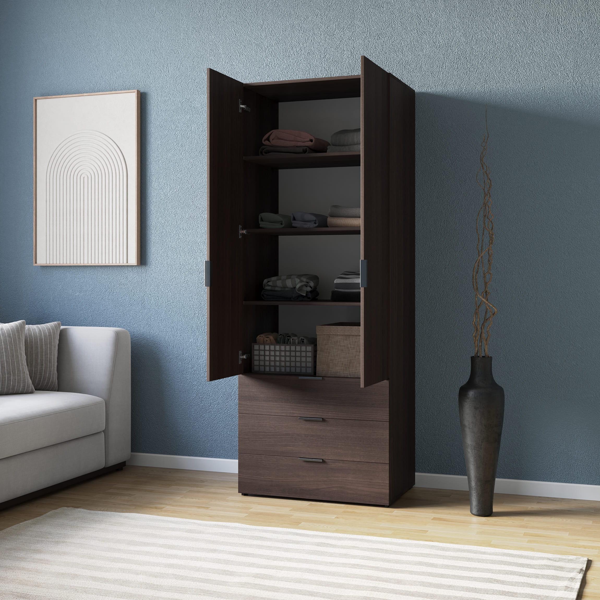 Шкаф с полками и ящиками 206,5х100х50 см Венге (380387)