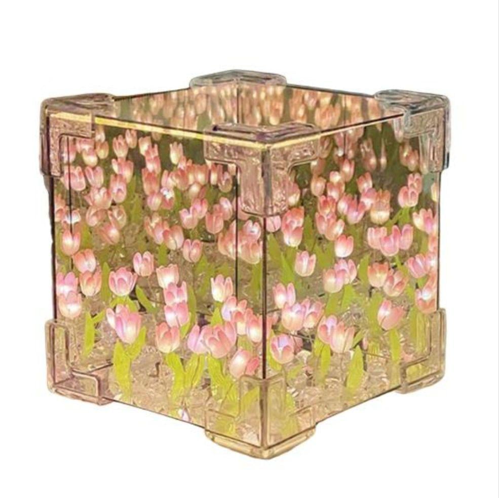 Ночник Куб с тюльпанами Собери сам 10х10 см Розовый (Л - 025) - фото 1 Ночник Куб с тюльпанами Собери сам 10х10 см Розовый (Л - 025) - фото 1
