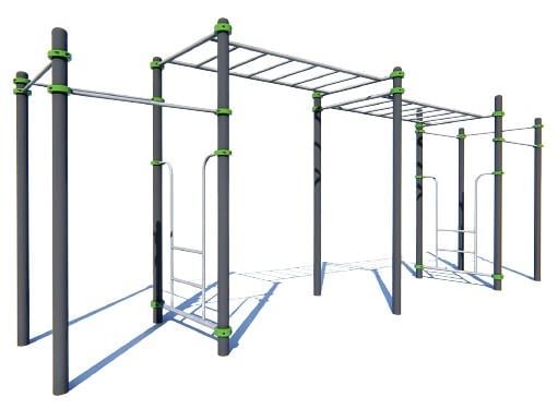 Рукоход двухуровневый с блоком турников SiverSport SW-11.03