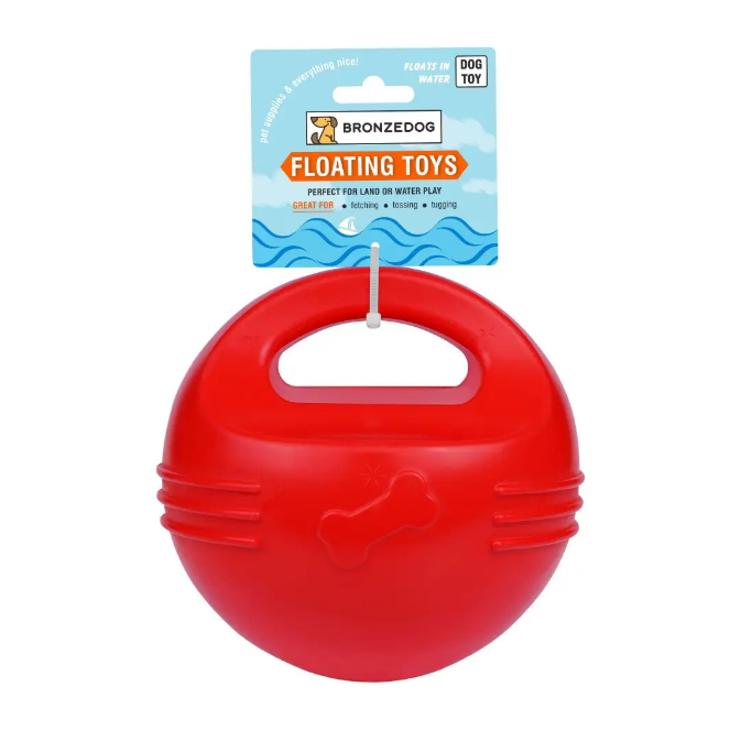 Іграшка для собак плаваюча BronzeDog FLOAT Силовий м'яч XL 16 см Червоний (1R0530)