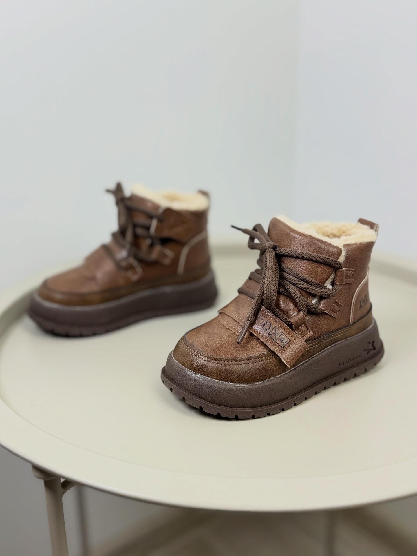 Ботинки детские зимние 1675 р. 34 Коричневый (31215325)