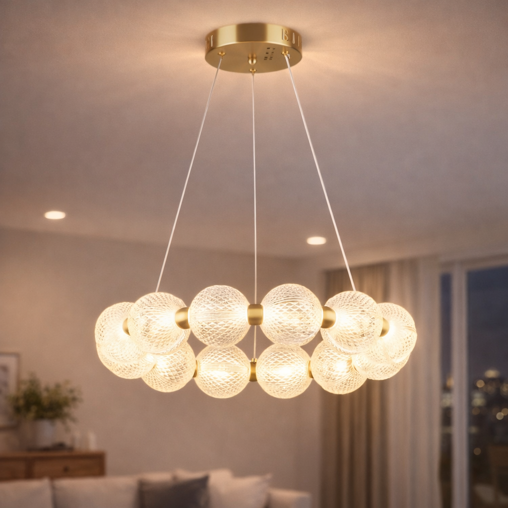 Люстра светодиодная Valeso 24W со сферическими рассеивателями 3000-6500К Медный (YH1438/24W)