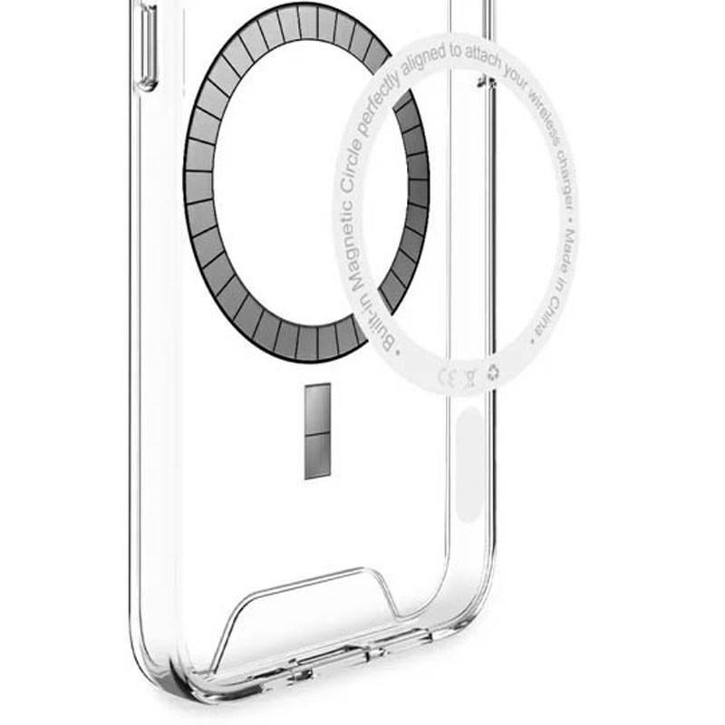Противоударный чехол TPU Space Case with MagSafe для Samsung Galaxy S21 FE Прозрачный - фото 2
