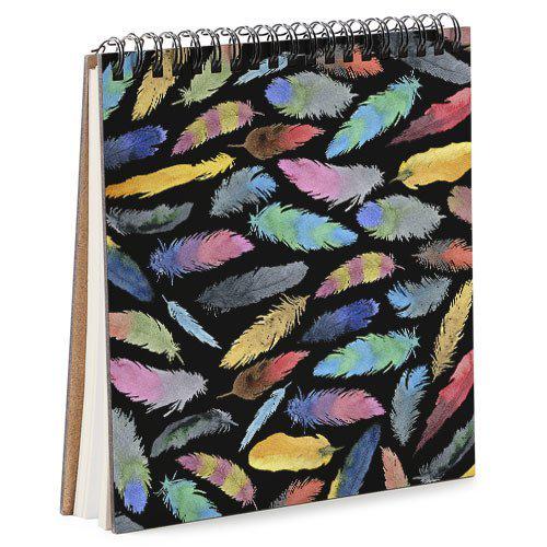 Скетчбук Разноцветные перья 16,7x18 см (BDK_17A010)