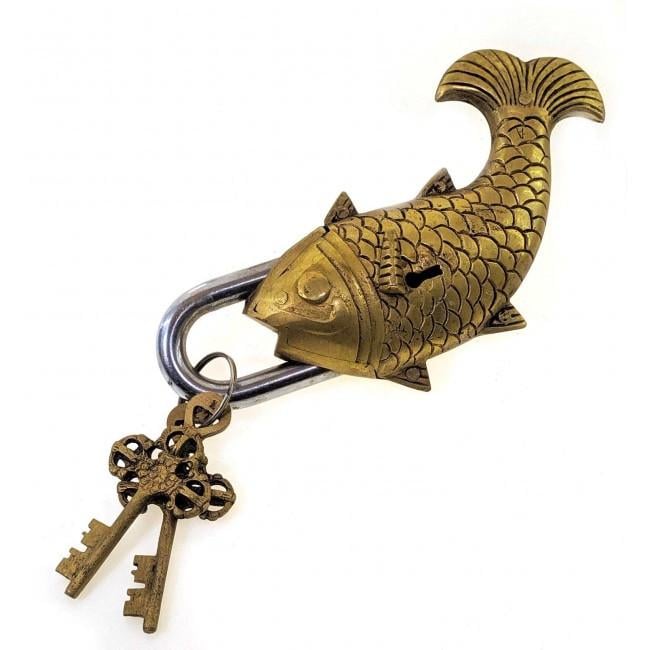 Тибетський замок Риба 18х9х3 см Бронзовий (33934) - фото 2 Тибетський замок Риба 18х9х3 см Бронзовий (33934) - фото 2